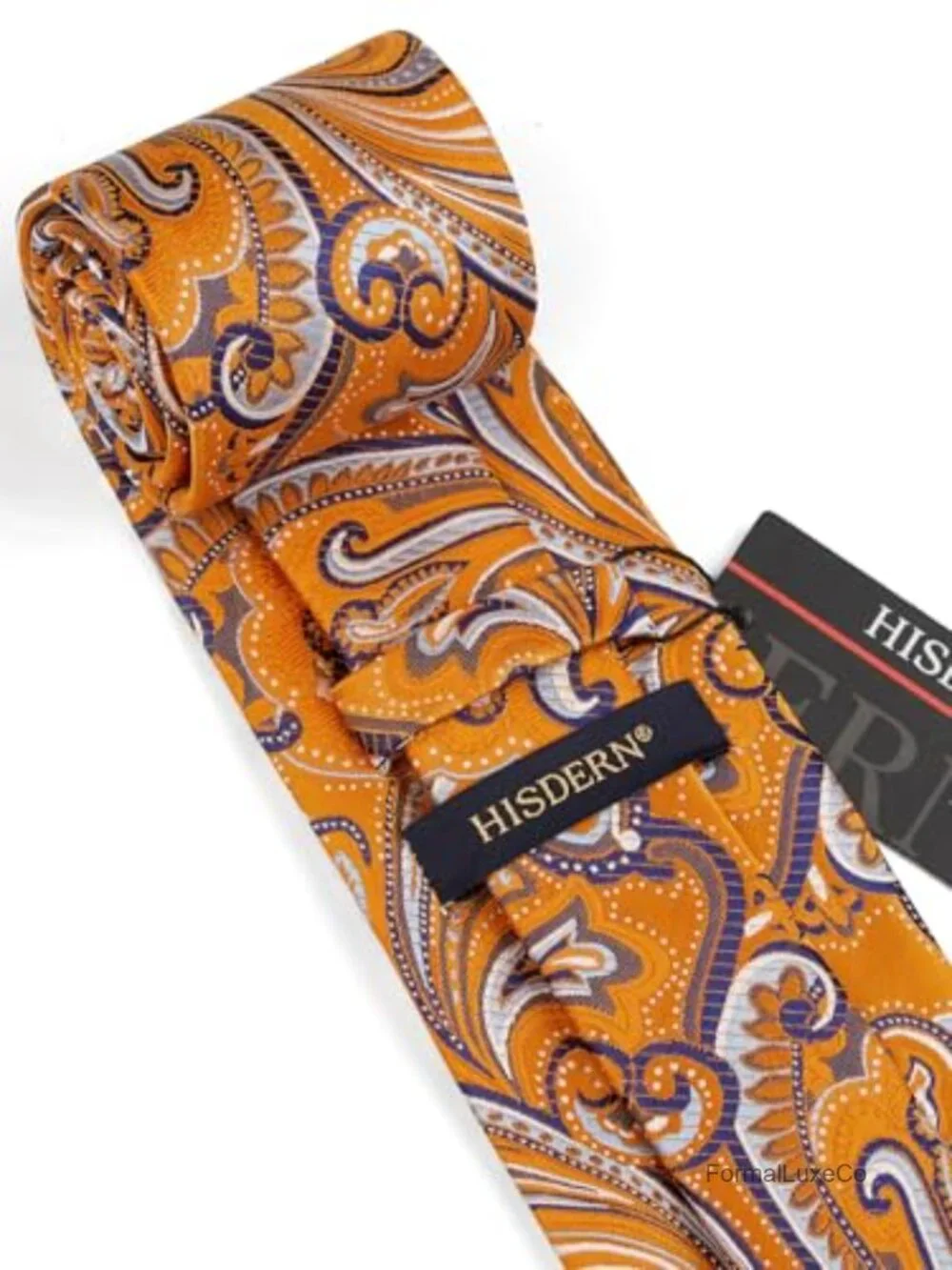 Paisley Tie & Pocket Square Set Woven Microfibre Mens Necktie Handkerchief